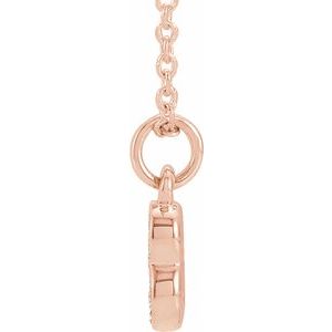 14K Rose Gold Petite Pav����.04 CTW Natural Diamond Numeral 3 16-18" Necklace