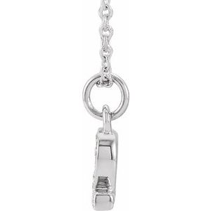 14K White Gold Petite Pav����.03 CTW Natural Diamond Numeral 2 16-18" Necklace