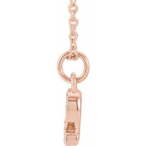 14K Rose Gold Petite Pav����.03 CTW Natural Diamond Numeral 2 16-18" Necklace
