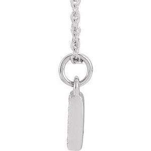 14K White Gold Petite Pav����.04 CTW Natural Diamond Numeral 9 16-18" Necklace