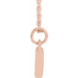 14K Rose Gold Petite Pav����.02 CTW Natural Diamond Numeral 1 16-18" Necklace