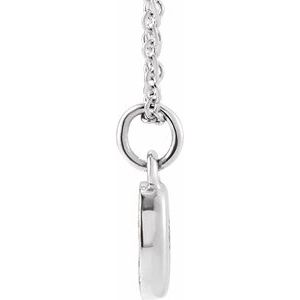 14K White Gold Petite Pav����.04 CTW Natural Diamond Numeral 0 16-18" Necklace