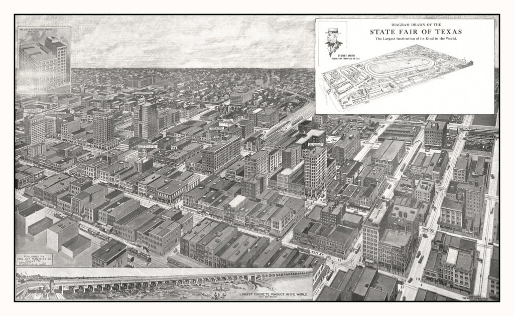 Vintage Map of Dallas, Texas 1912