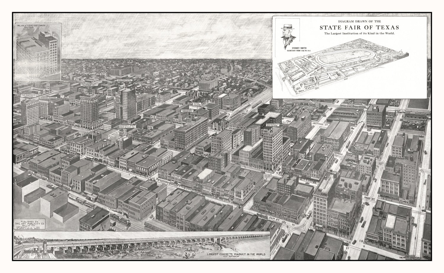 Vintage Map of Dallas, Texas 1912