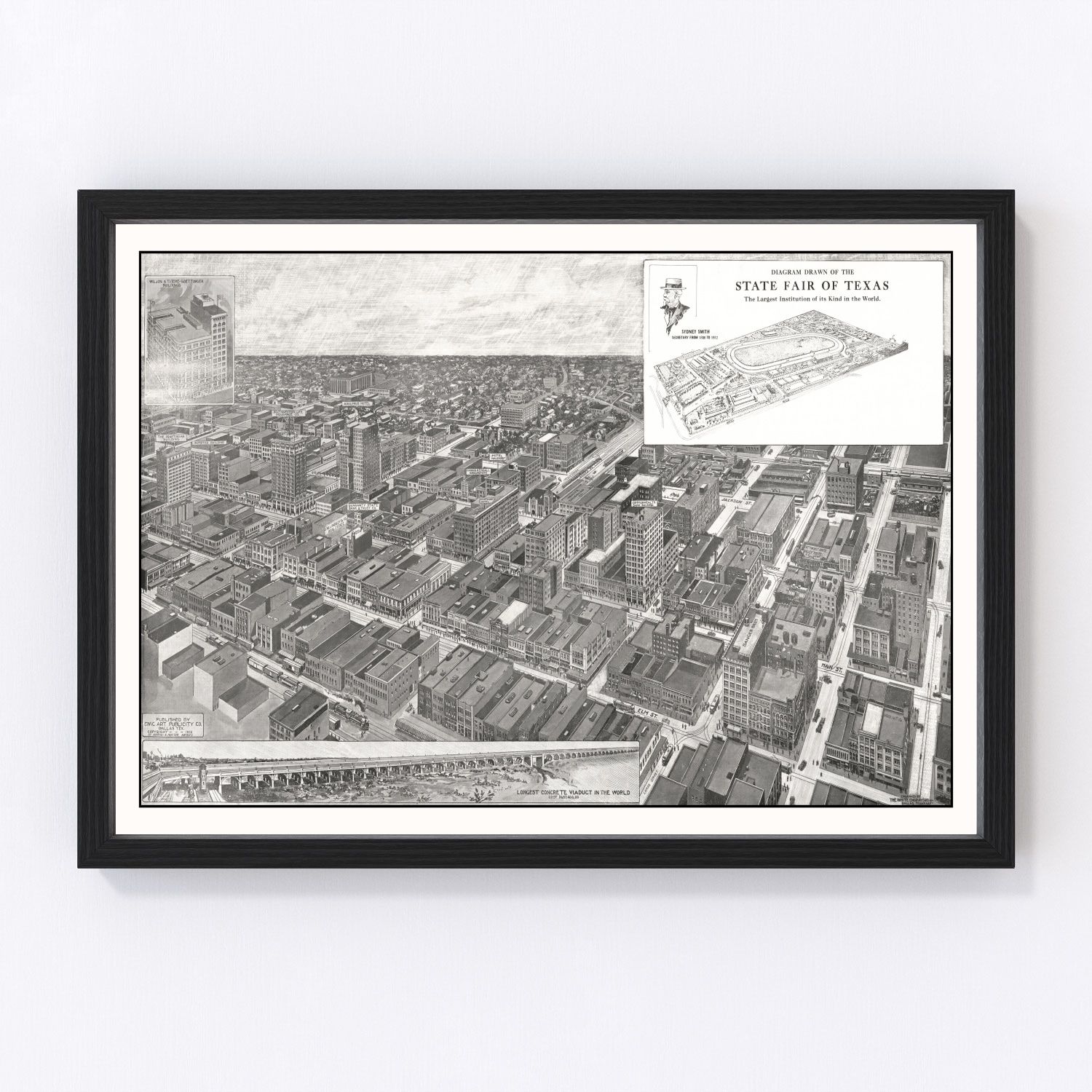 Vintage Map of Dallas, Texas 1912