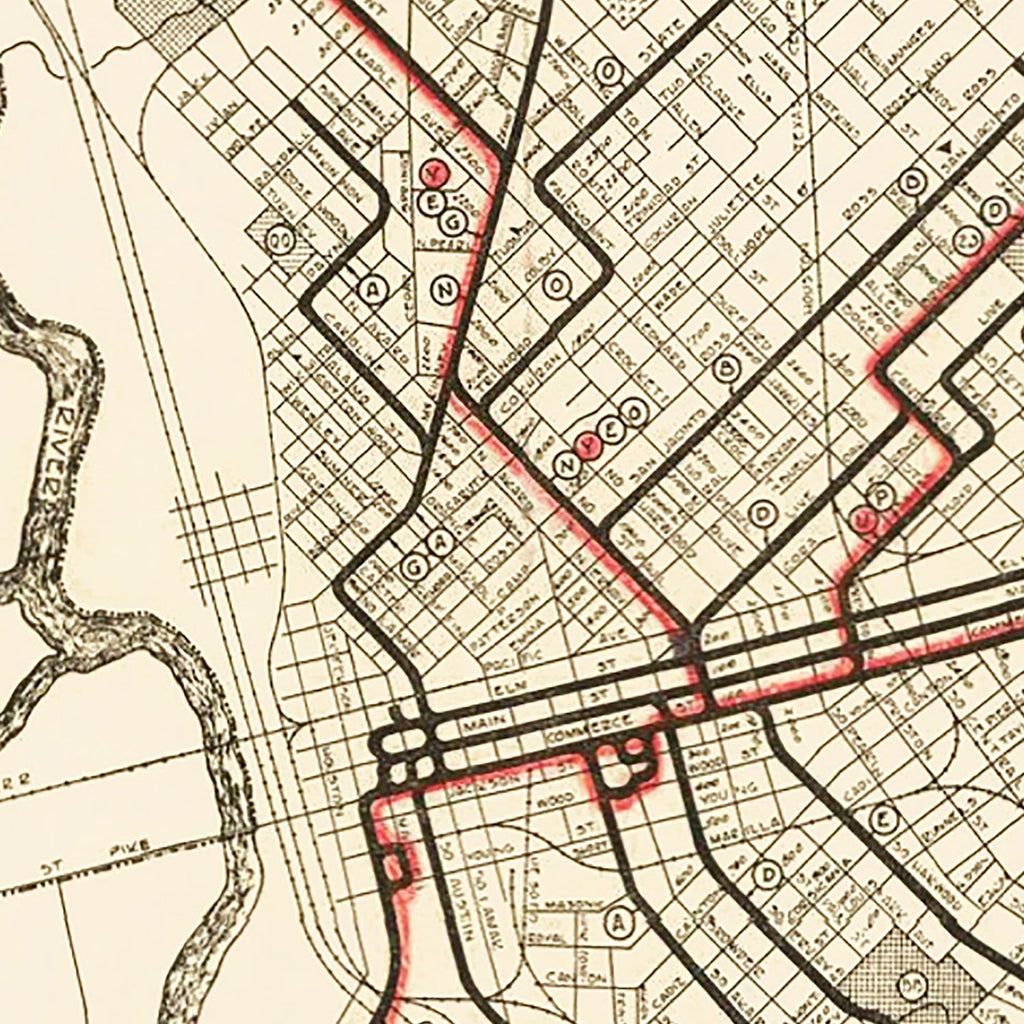 Vintage Map of Dallas, Texas 1925