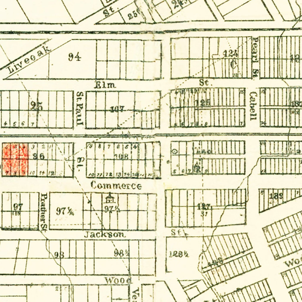 Vintage Map of Dallas, Texas 1882