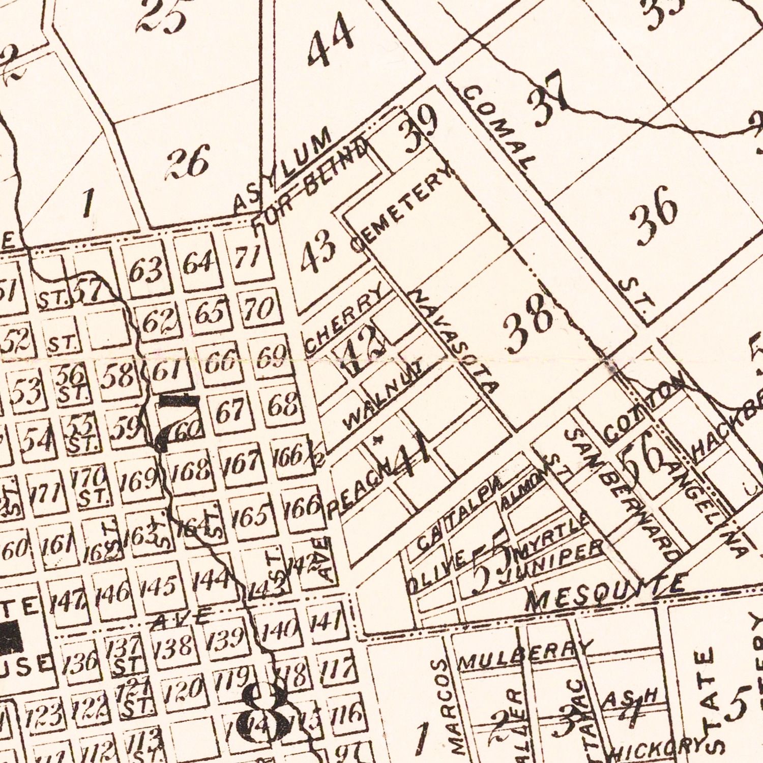 Vintage Map of Austin, Texas 1885