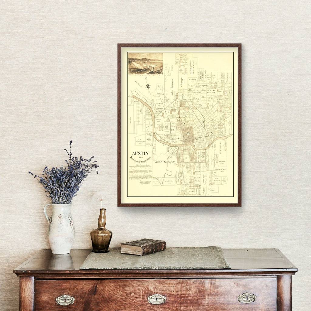 Vintage Map of Austin, Texas 1891