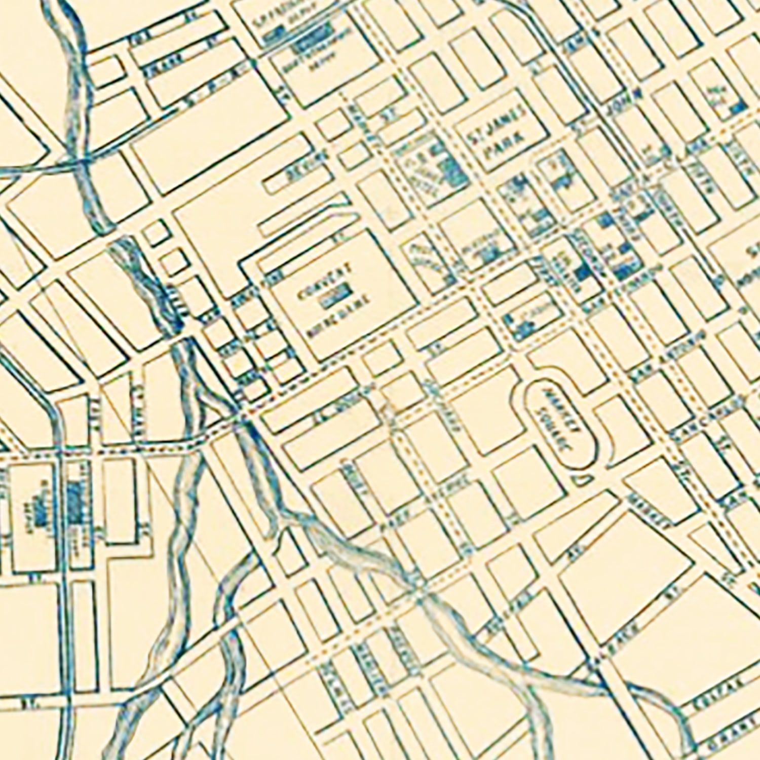 Vintage Map of San Jose, California 1886