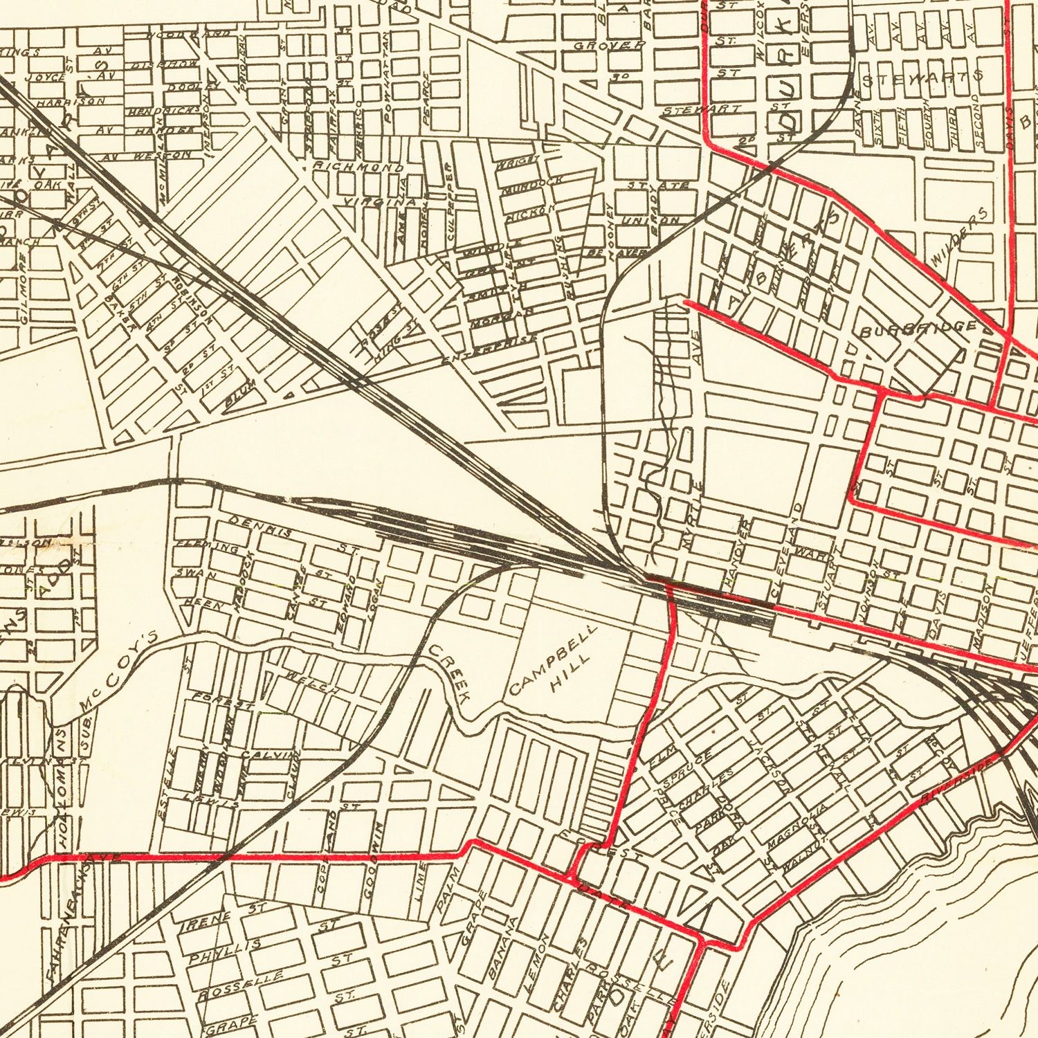 Vintage Map of Jacksonville, Florida 1913