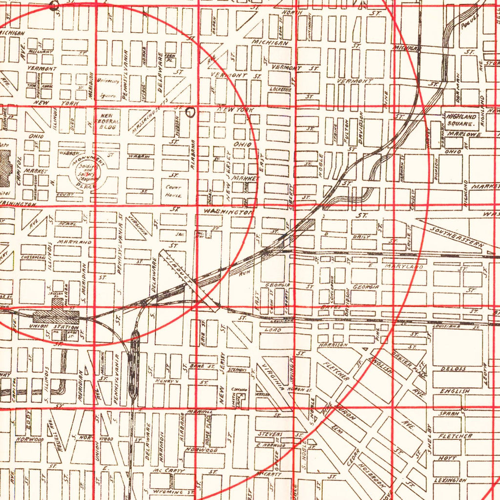 Vintage Map of Indianapolis, Indiana 1903