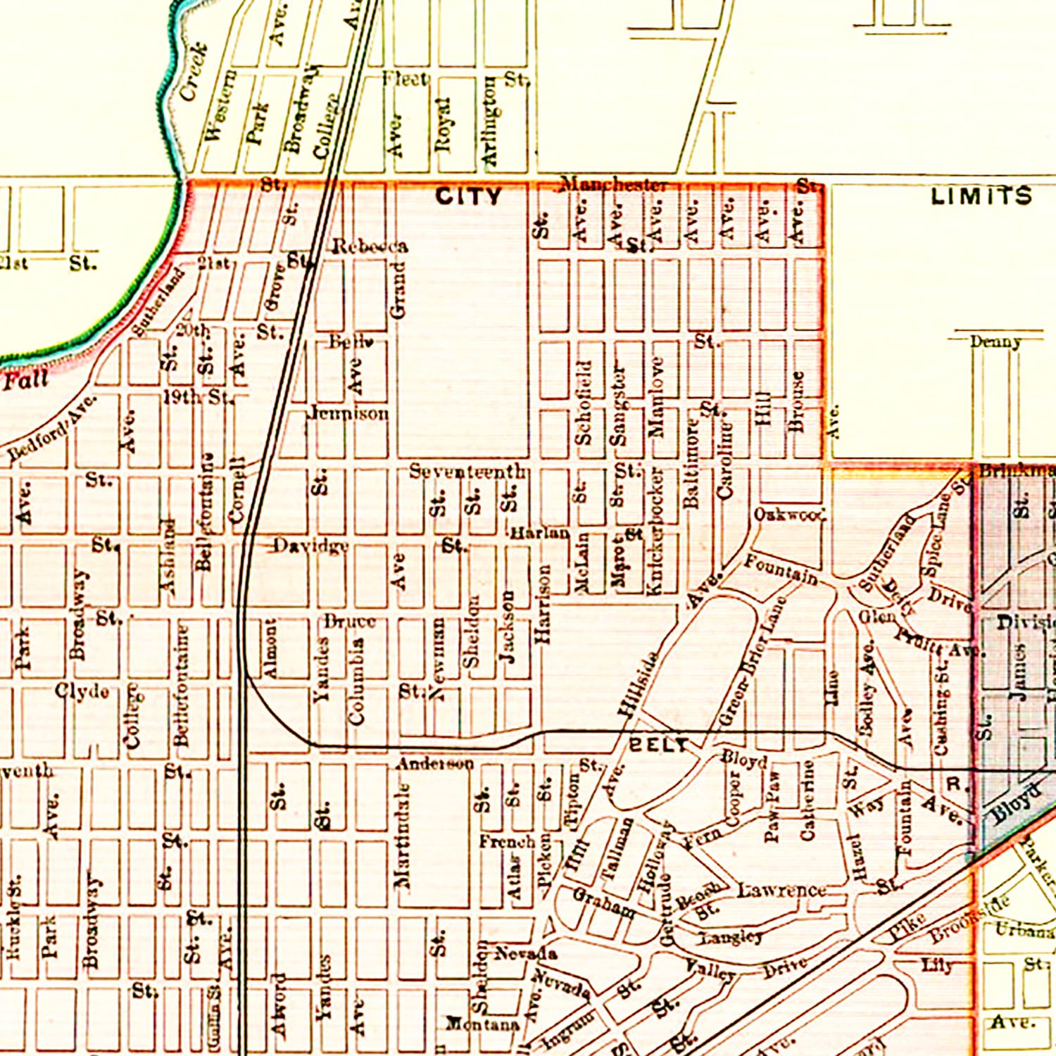Vintage Map of Indianapolis, Indiana 1899