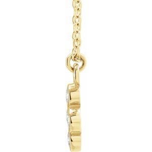 14K Yellow Gold 1/8 CTW Natural Diamond Cluster 16-18" Necklace