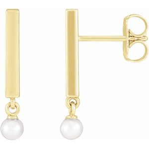 Bar Pearl Earrings