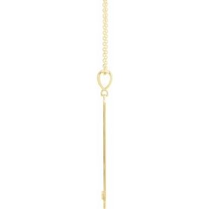 14K Yellow Gold .03 CTW Natural Diamond Engravable Bar 18" Necklace
