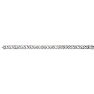 14K White Gold 3/4 CTW Natural Diamond Curb 7" Bracelet