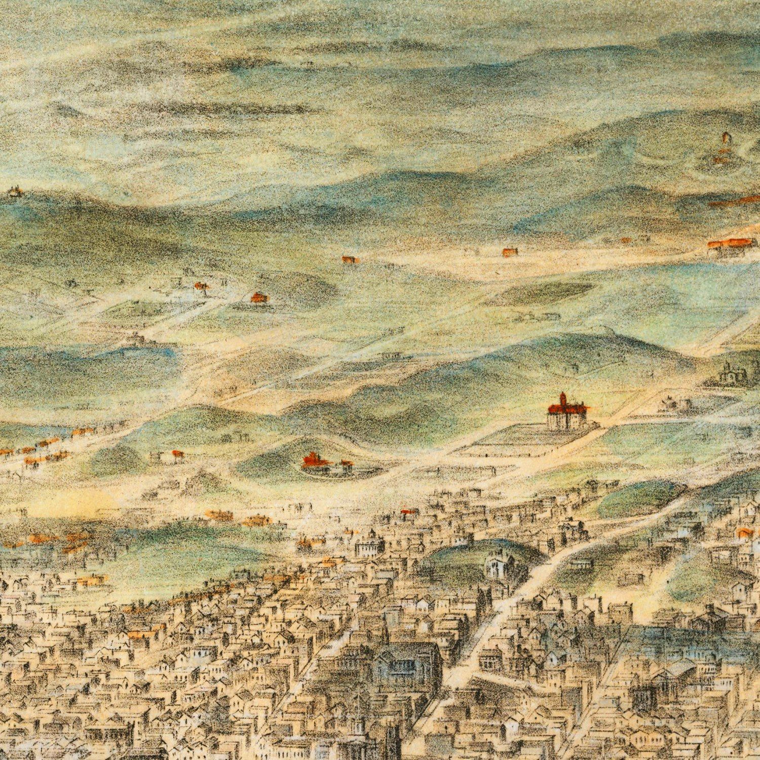 Vintage Map of San Francisco, California 1864