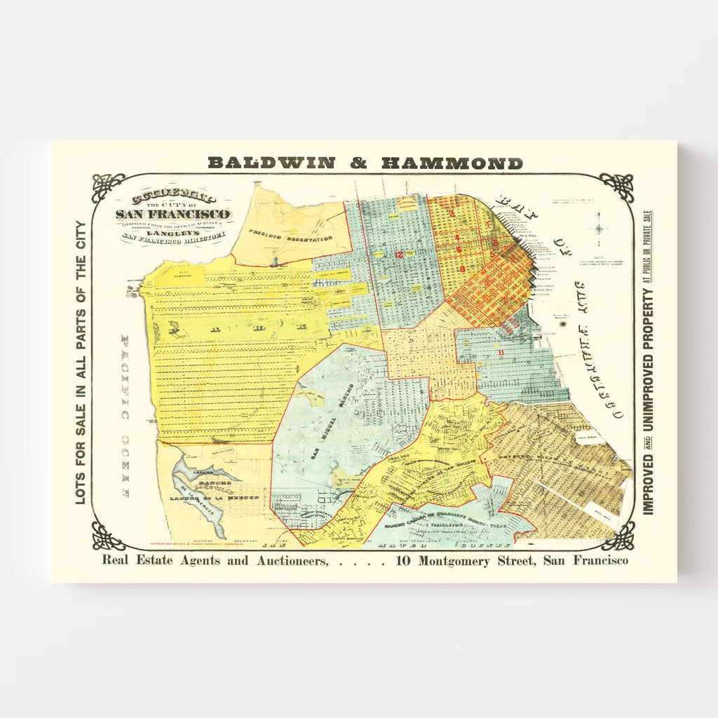 Vintage Map of San Francisco, California 1894