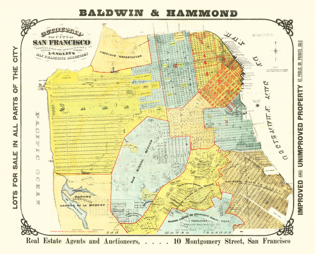 Vintage Map of San Francisco, California 1894