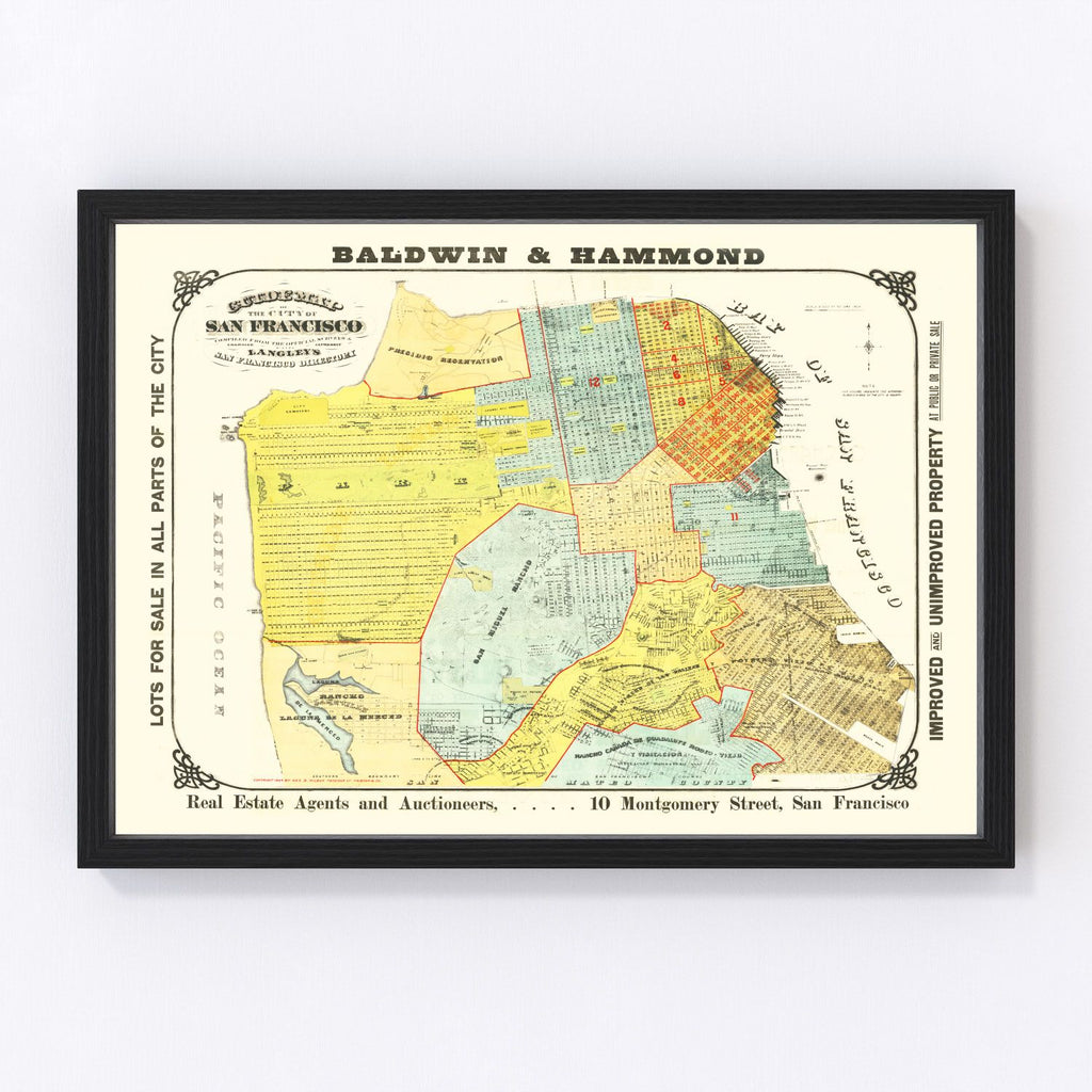Vintage Map of San Francisco, California 1894