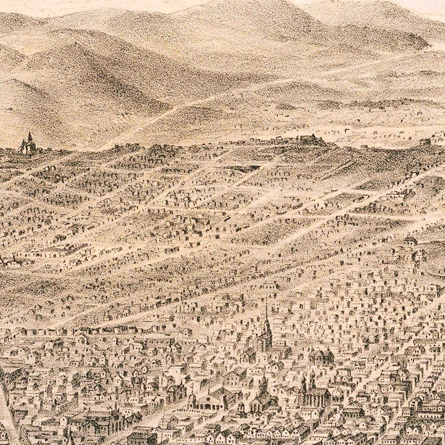 Vintage Map of San Francisco, California 1868