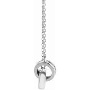 14K White Gold .08 CTW Natural Diamond Interlocking Circle 18" Necklace