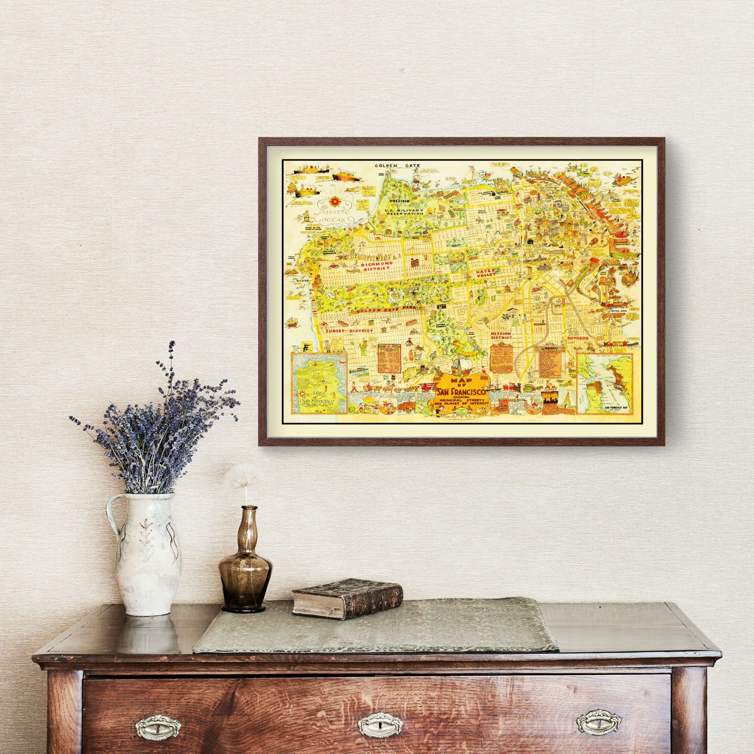 Vintage Map of San Francisco, California 1927