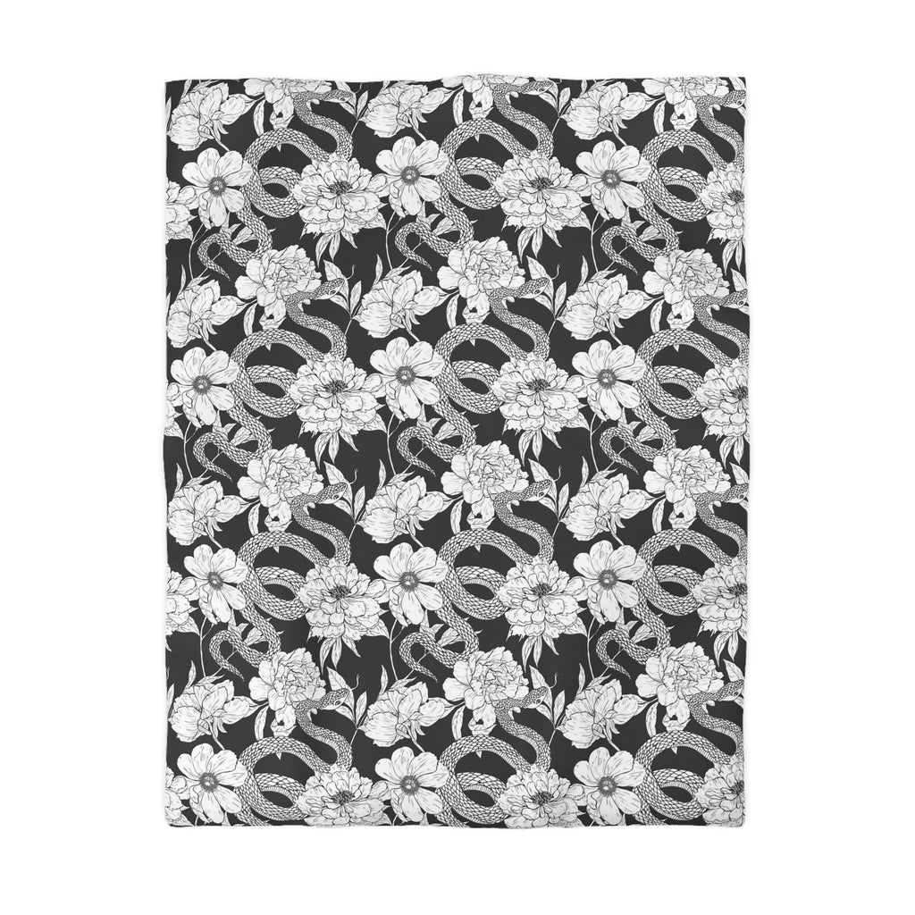 "Garden in Gray" Microfiber Duvet Cover