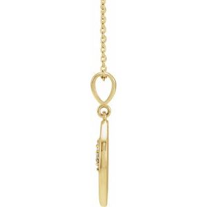 14K Yellow Gold .02 CTW Natural Diamond Lion 16-18" Necklace