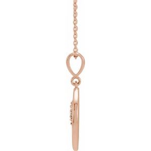 14K Rose Gold .02 CTW Natural Diamond Lion 16-18" Necklace