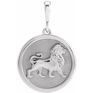 Platinum .02 CTW Natural Diamond Lion Charm/Pendant
