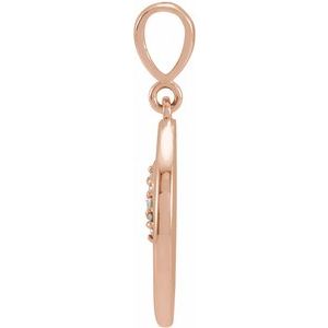 14K Rose Gold .02 CTW Natural Diamond Lion Charm/Pendant