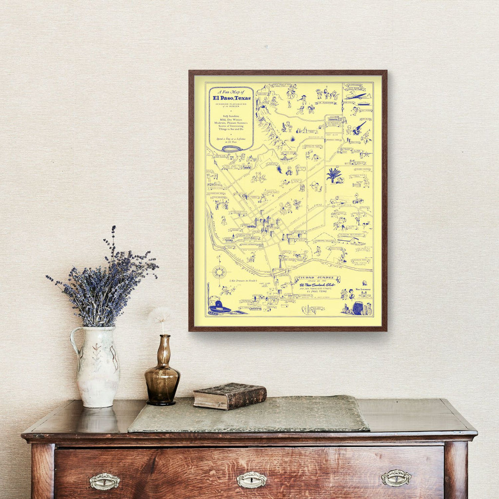 Vintage Map of El Paso, Texas 1945
