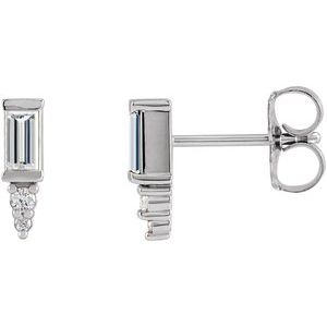 14K White Gold 1/3 CTW Natural Diamond Bar Earrings
