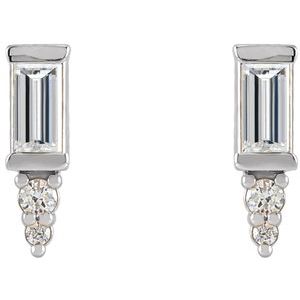 Platinum 1/3 CTW Natural Diamond Bar Earrings – image 2
