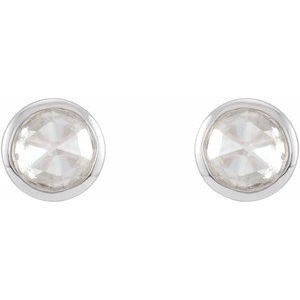 Sterling Silver 1 1/2 CTW Rose-Cut Natural Diamond Bezel-Set Earrings – image 2