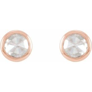 14K Rose Gold 1 1/2 CTW Rose-Cut Natural Diamond Bezel-Set Earrings – image 2