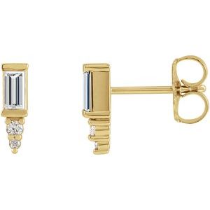 14K Yellow Gold 1/3 CTW Natural Diamond Bar Earrings