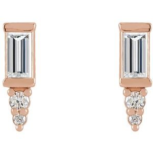 14K Rose Gold 1/3 CTW Natural Diamond Bar Earrings – image 2
