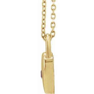 14K Yellow Gold Natural Pink Sapphire Heart Lock 18" Necklace