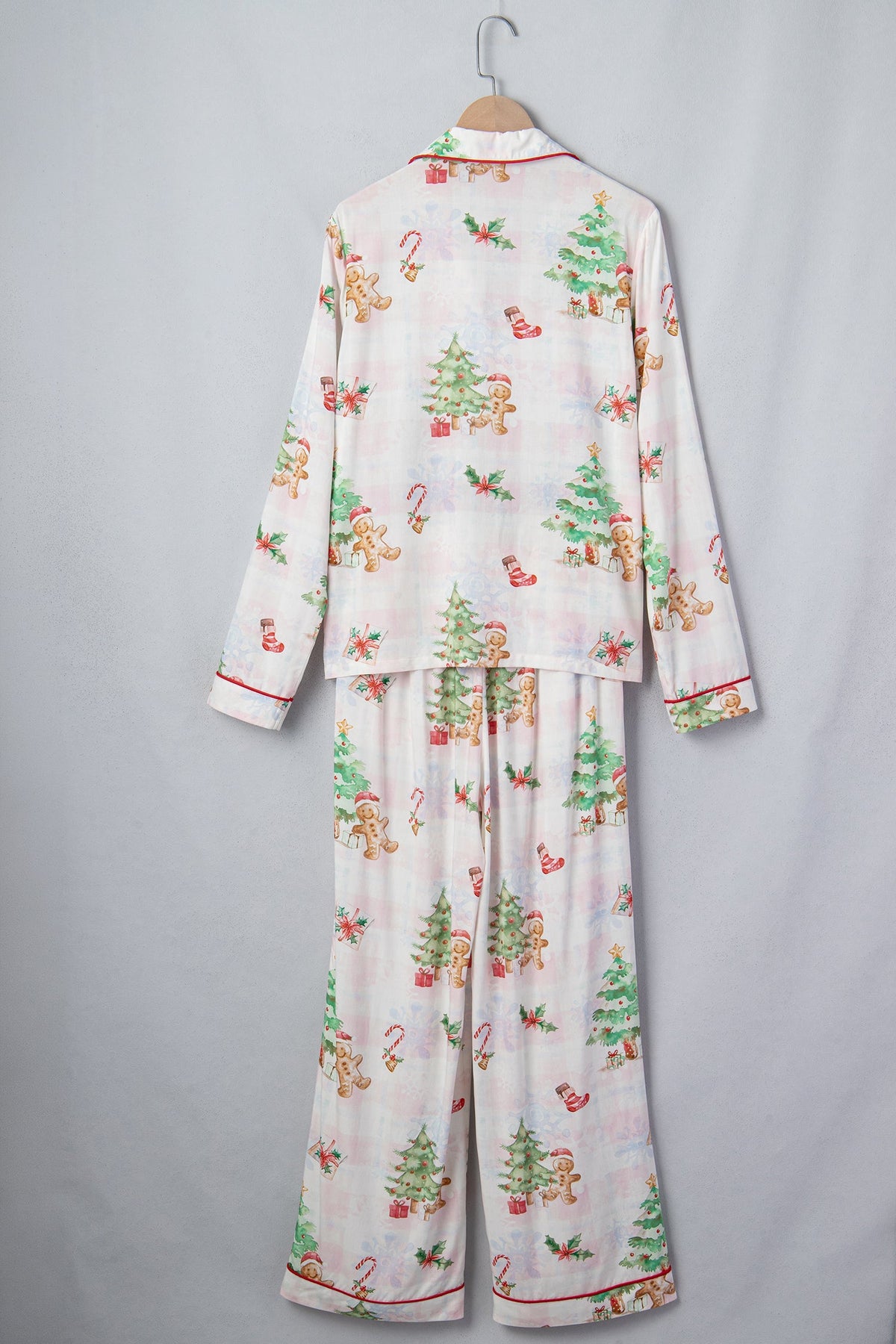 Christmas Plaid Gingerbread Top & Pants Pajama Set