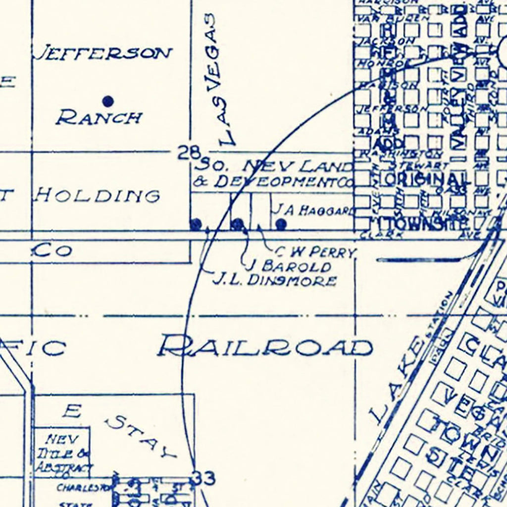 Vintage Map of Las Vegas, Nevada 1920