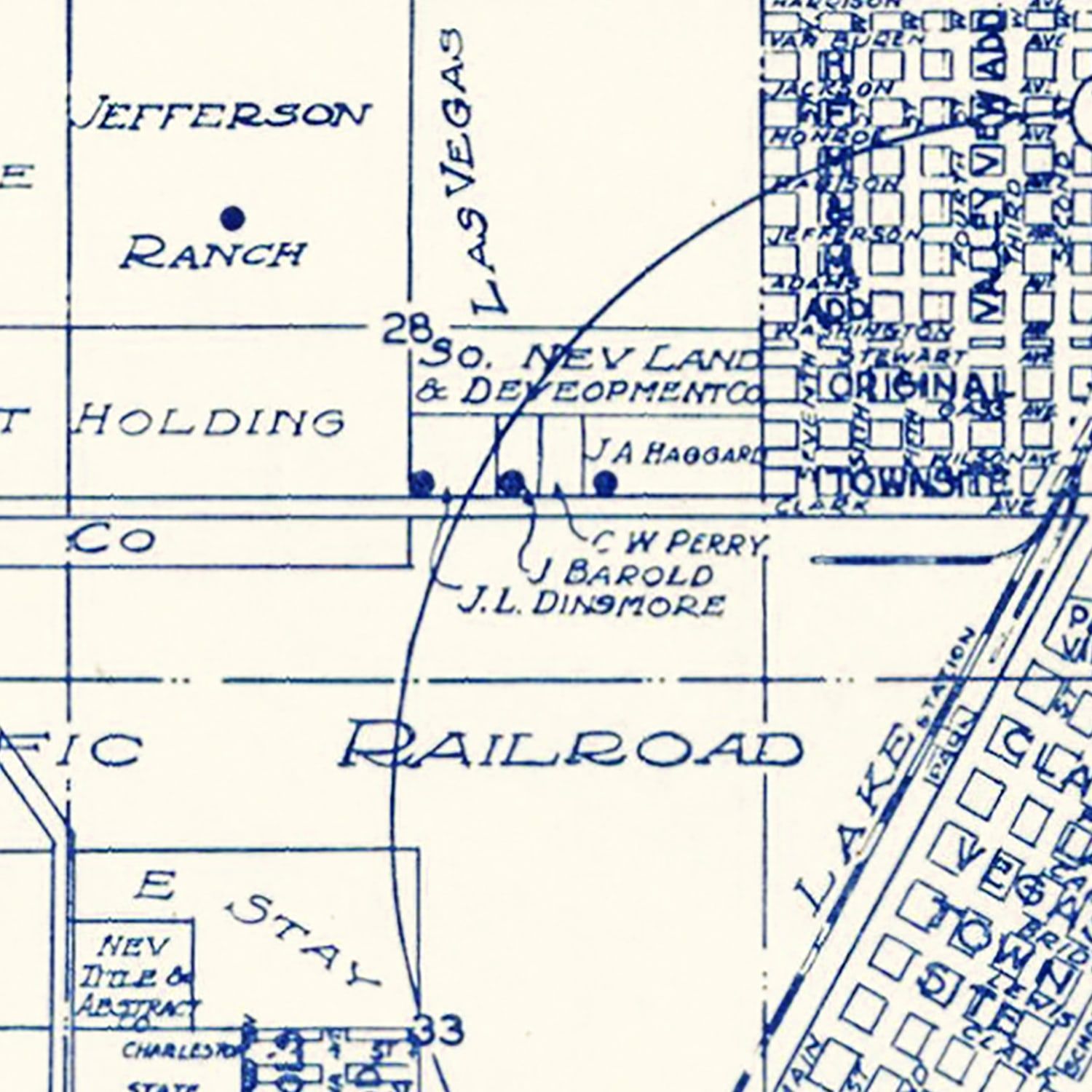 Vintage Map of Las Vegas, Nevada 1920