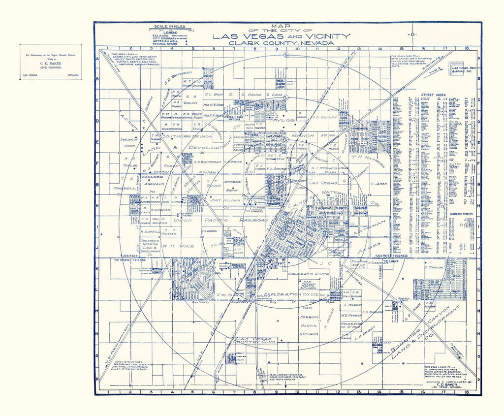 Vintage Map of Las Vegas, Nevada 1920