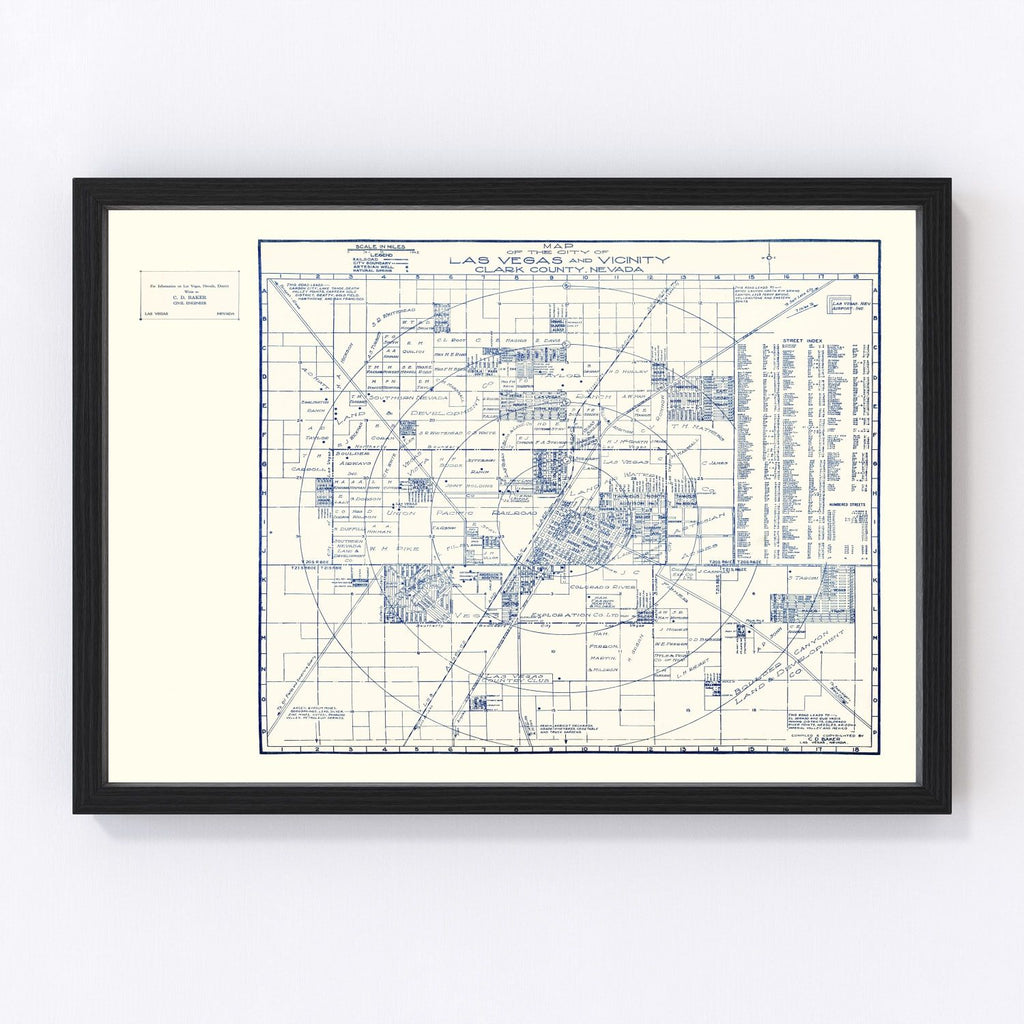 Vintage Map of Las Vegas, Nevada 1920