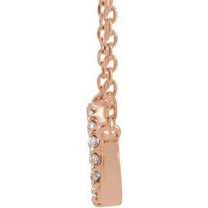 14K Rose Gold .05 CTW Natural Diamond Interlocking Circle 18" Necklace