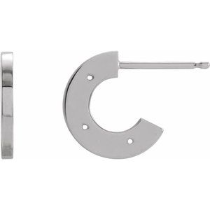 Platinum 1 mm Round Right Flat Hoop Earring Mounting
