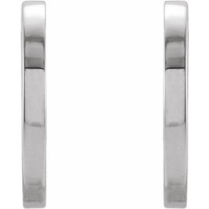 14K White Gold .025 CTW Natural Diamond Flat Hoop Earrings – image 2