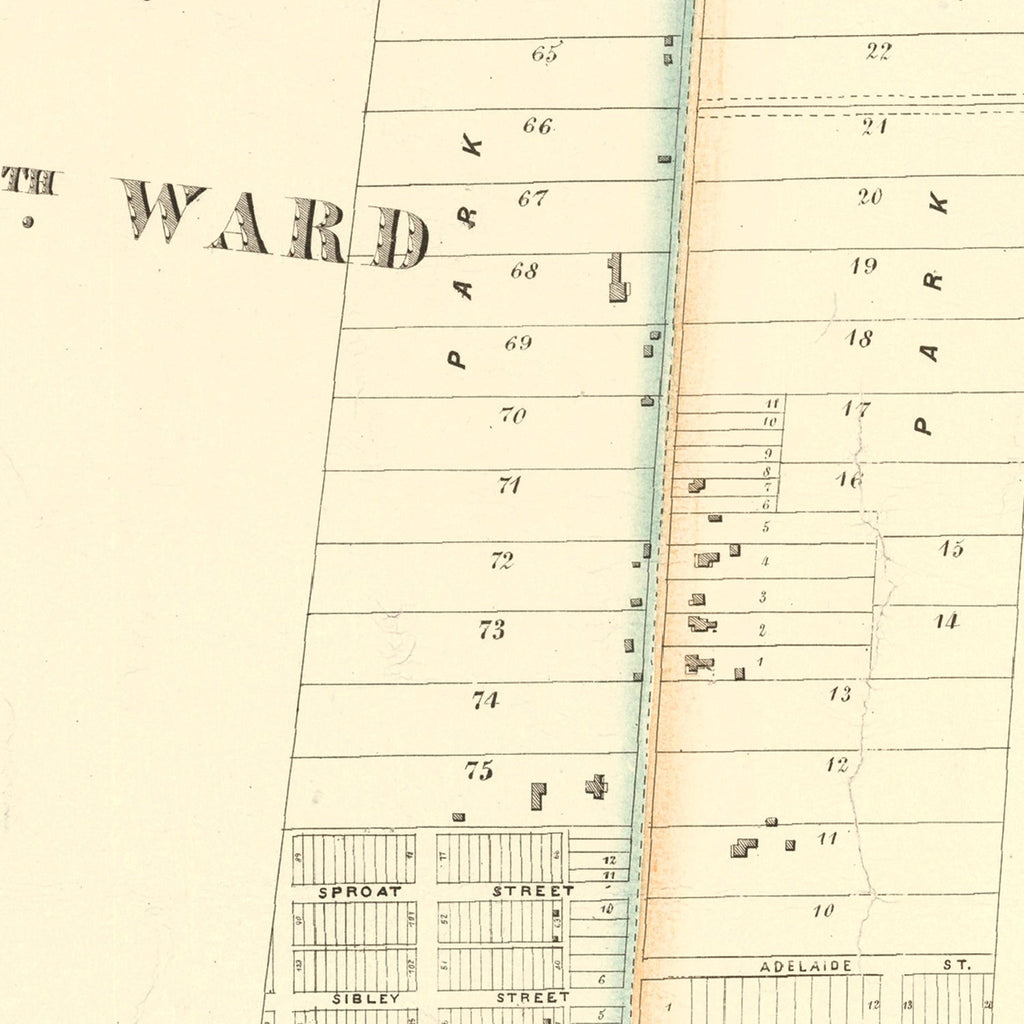 Vintage Map of Detroit, Michigan 1853